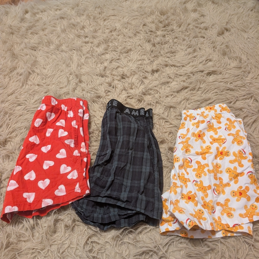 Set of Three Fun Patterned American Eagle Boxers
